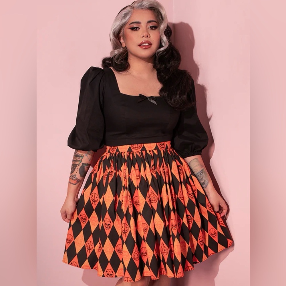 NWT Vixen by Micheline Pitt Trick or treat Halloween Skater Skirt XL